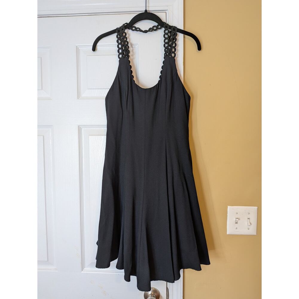 Susan Roselli for Vijack Flowy A-line Mini Dress Size 4 Black Vintage Dress